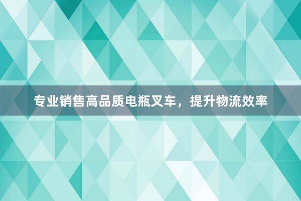 专业销售高品质电瓶叉车，提升物流效率